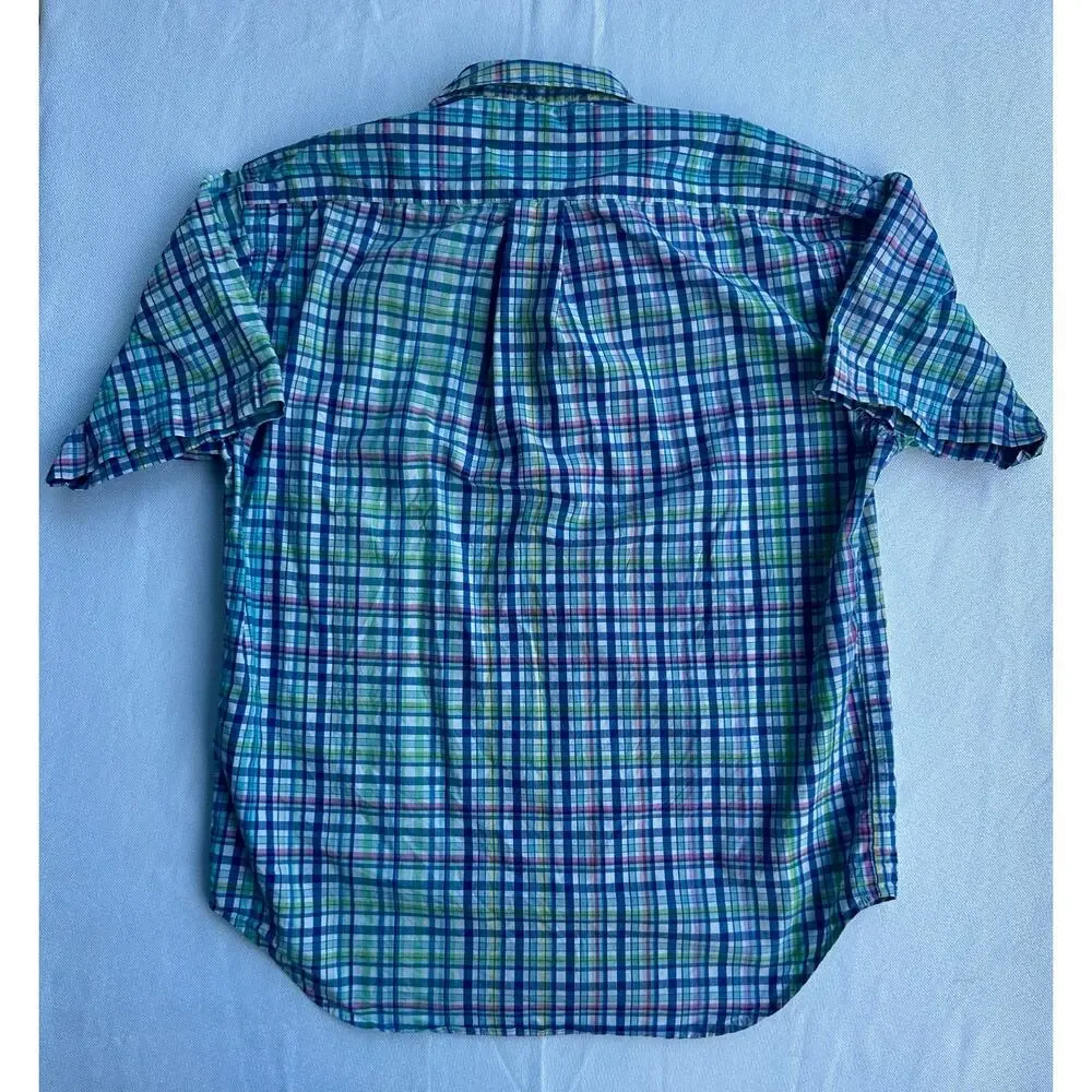 Ralph Lauren Plaid Short Sleeve Button Down Shirt Multicolor Boys' L
